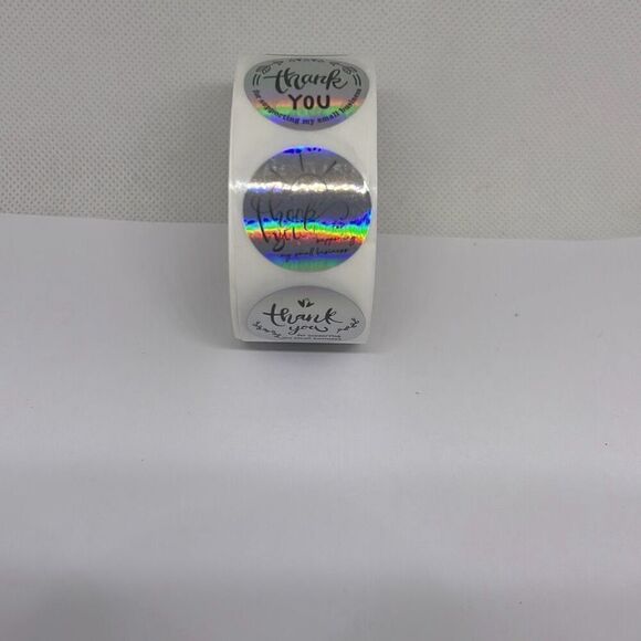 500 Pieces/roll 2.5CM Thank You For Ordering Sticker Gift Silver Label Stickers - Picture 2 of 4